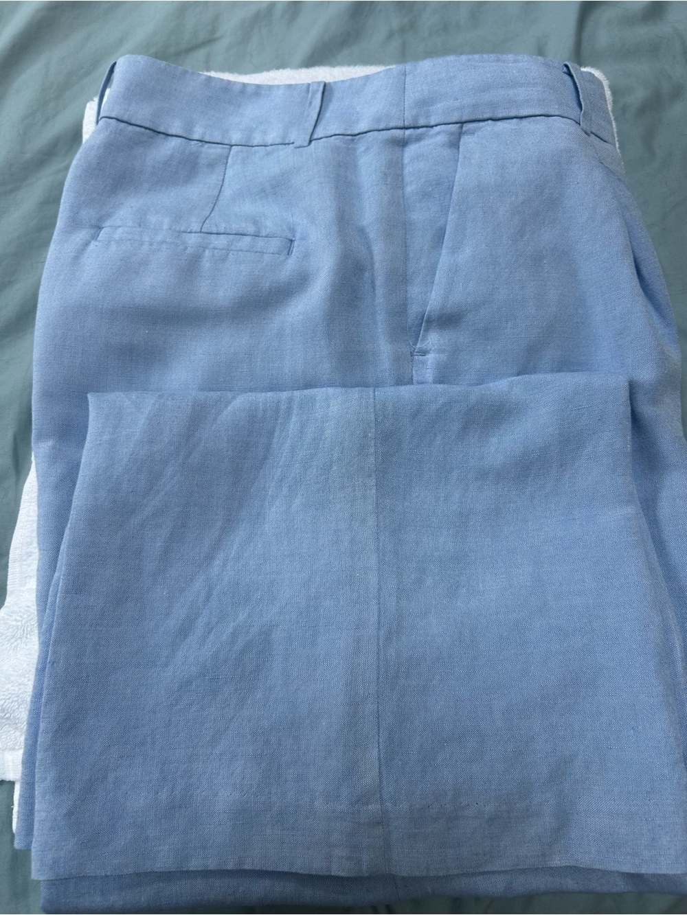 Loft Light Blue Wide Leg Linen Blend Trousers
